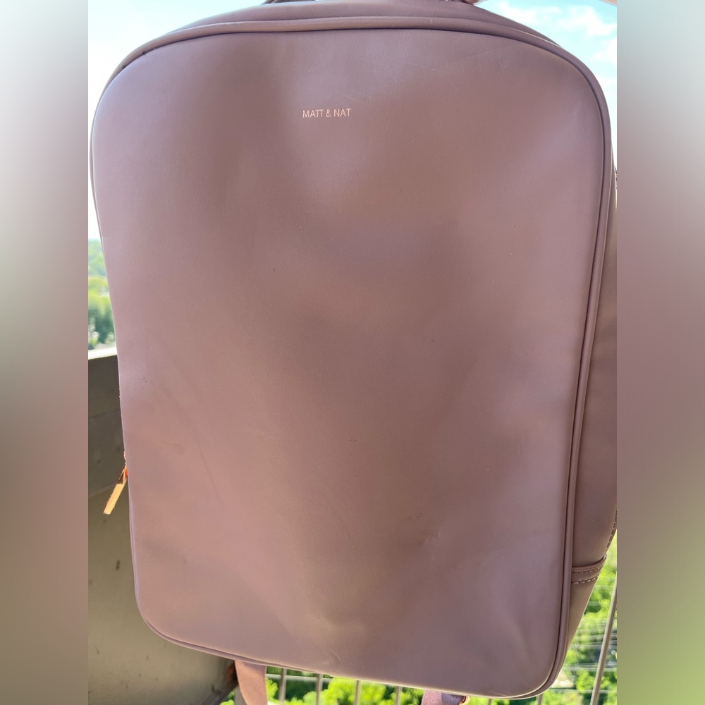 Matt & Nat Mauve Pink Vegan Backpack with Top-handle